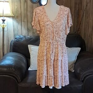 Jodifl Multi Print Babydoll Tiered Lined Dress Size